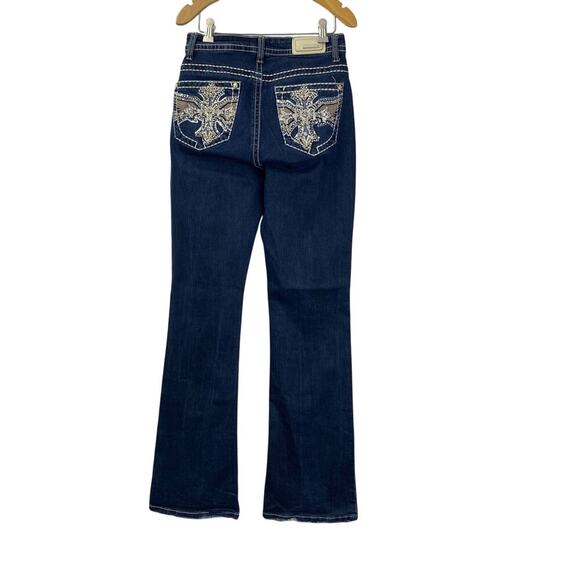 Sexy Couture Boot Fit Size 9 Western Jeans Embelish Bling Embroidery Backpocket - Picture 2 of 11